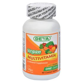 Deva Vegan Vitamins - Multivitamin And Mineral Supplement - 90 Coated Tablets